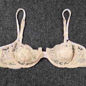 Malizia by La Perla Floral Lace Pastel Stripe Bra 34